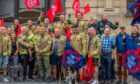 Firefighters gathered outside Perth and Kinross headquarters on Wednesday, June 28 2023.