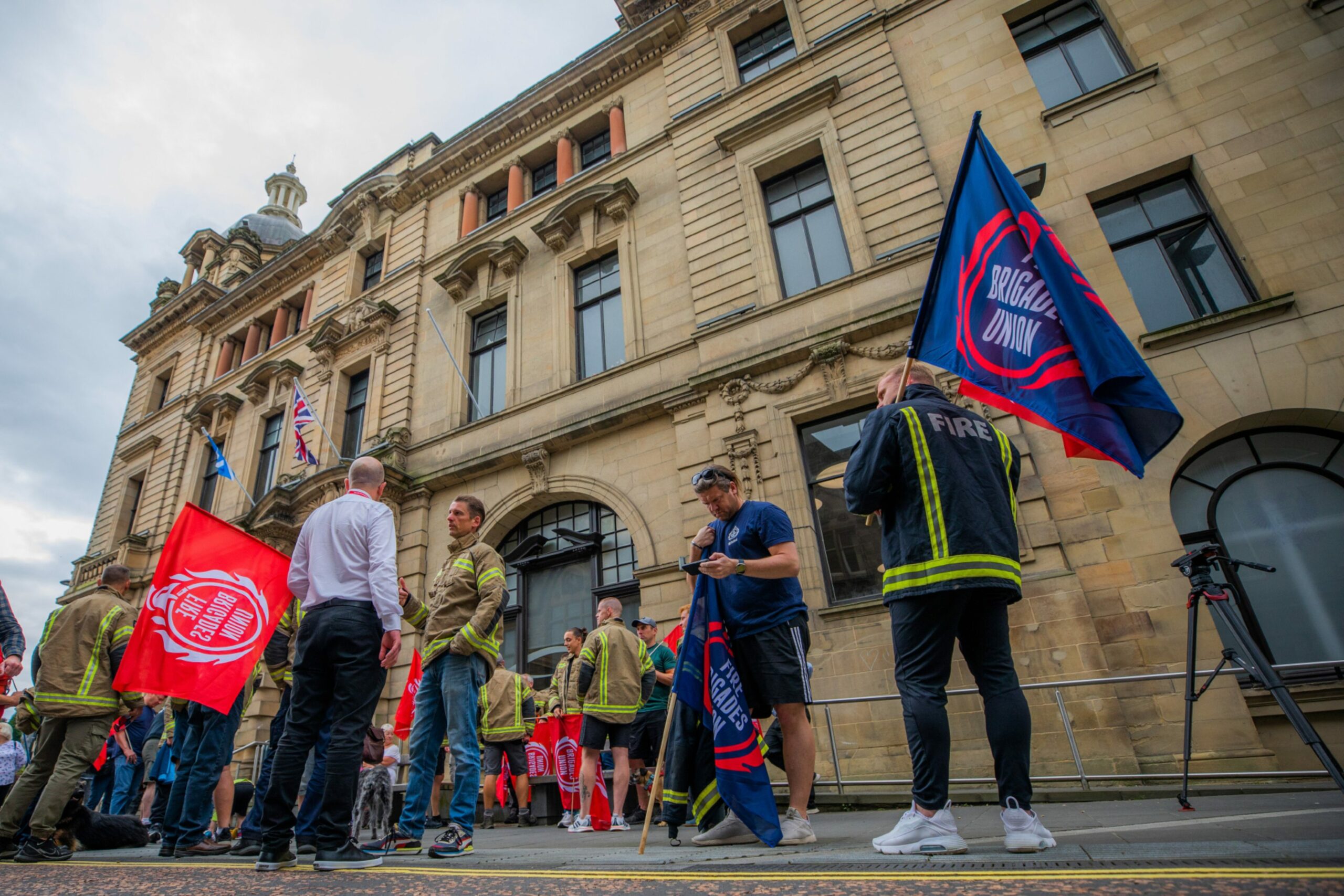 Firefighters gathered outside Perth and Kinross headquarters on Wednesday, June 28 2023.