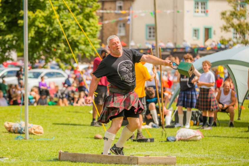 Stephen King from Fettercairn in the weight throw.