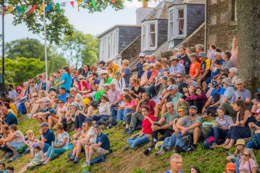 Crowd of onlookers at the Cere Highland Games.