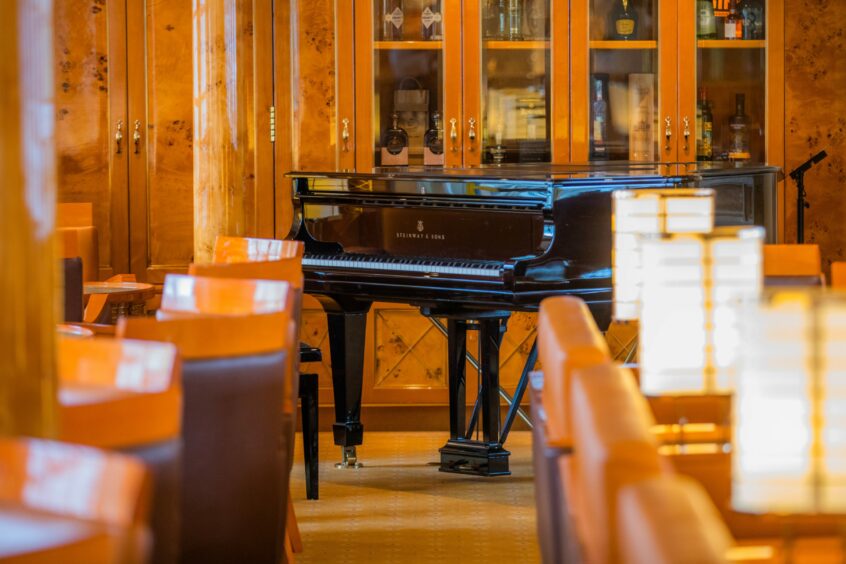The grand piano in the lounge.