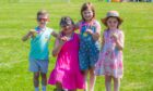 Olly Finlay (6), Ellie Evans (10), Eden Evans (9) and Lucy Millar (5) with their medals at the Kettins fete