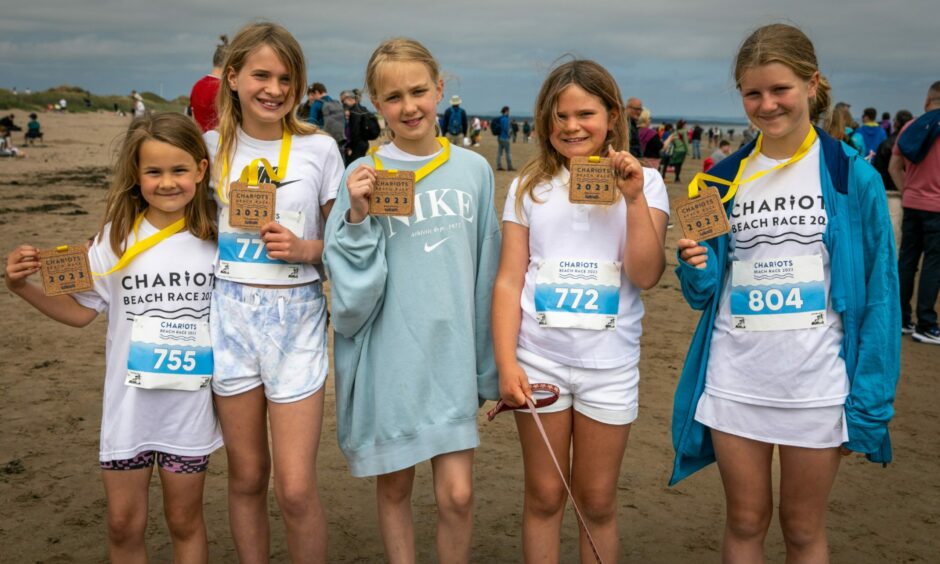 Children in the St Andrews Chariots of Fire Beach Race