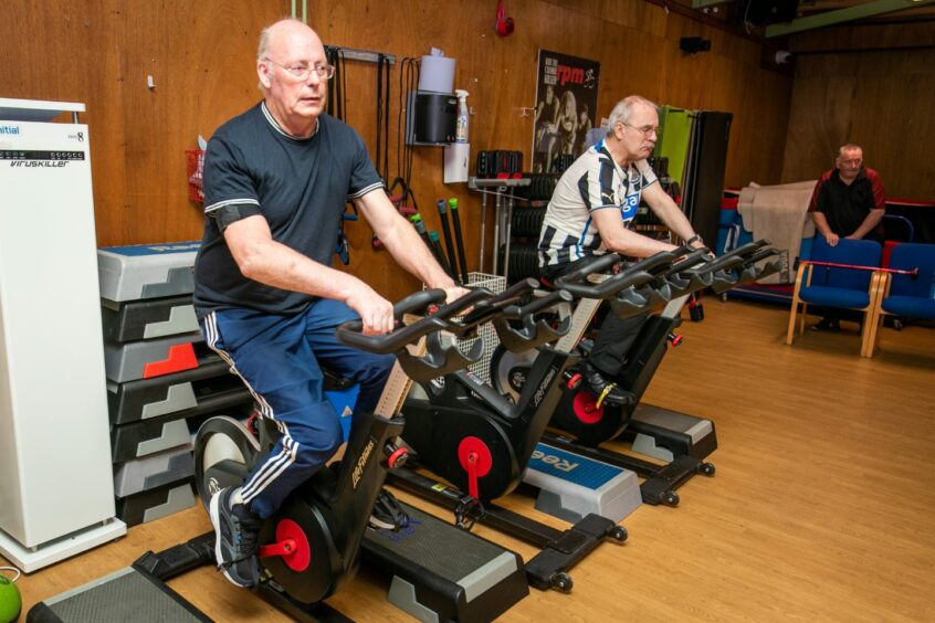 John McConnell (68) using the stationary exercise bike. Image: Steve Brown/DC Thomson.