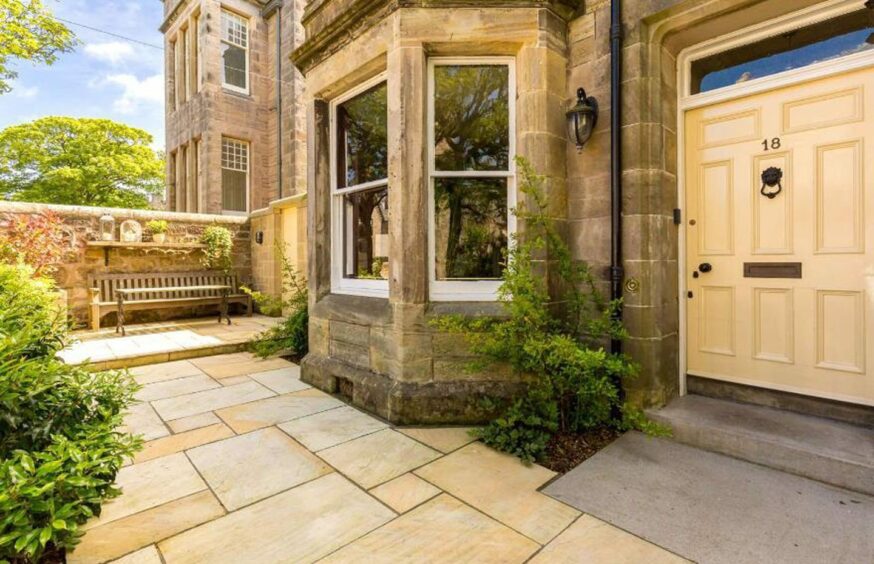 The front door at the £4m home on The Scores, St Andrews.  