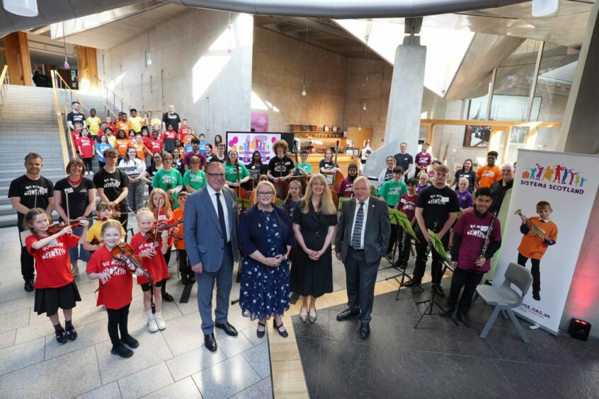 Sistema Scotland's event in parliament celebrating 15 years of Big Noise projects. 