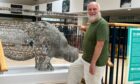 Artist Stanley Bonnar unveils his latest hippo sculpture.