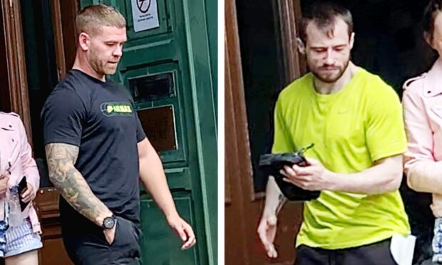 Raymond Graham, left, and Steven Barnie, right, appeared at Forfar Sheriff Court. Image DCT Media