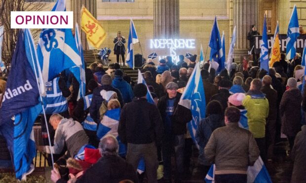 Independence rally in Dundee's City Square last year.