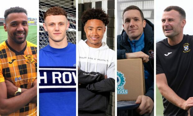 From left: Nathan Austin, Jack Hamilton, Kane Ritchie-Hosler, Michael Tidser and Kevin Smith. Images: SNS; Craig Brown; Tony Fimister.