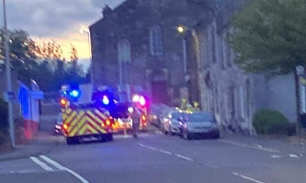 Emergency services at the scene of the flat fire in Dunfermline.