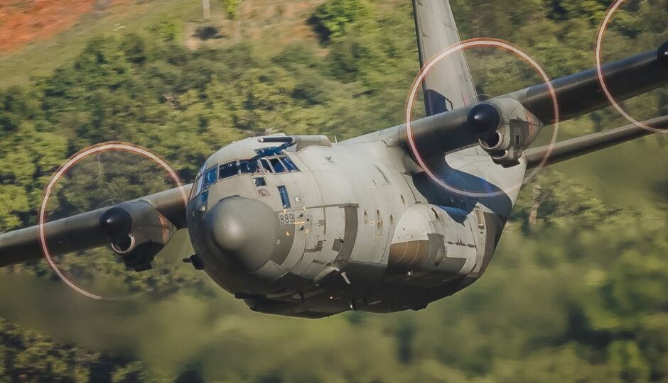 A Hercules plane in action