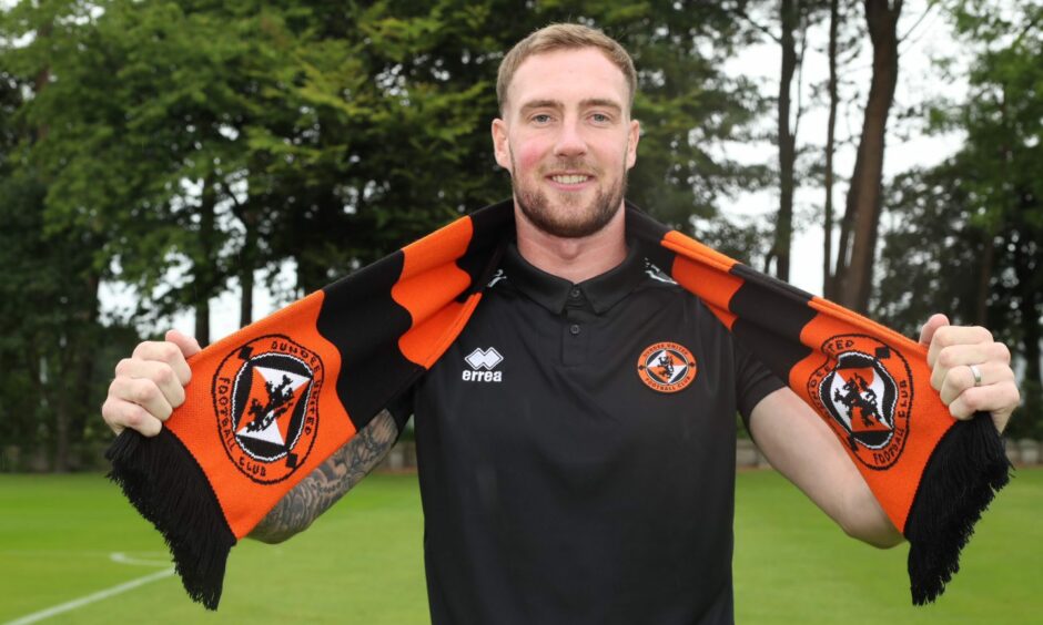 Kevin Holt after signing for Dundee United FC