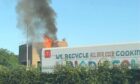 A McDonald's lorry on fire at Camperdown in Dundee