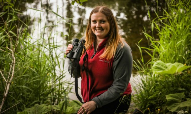 Environment correspondent Joanna explores the shoreline in search for beavers in their natural habitat. Image: Mhairi Edwards/DC Thomson.