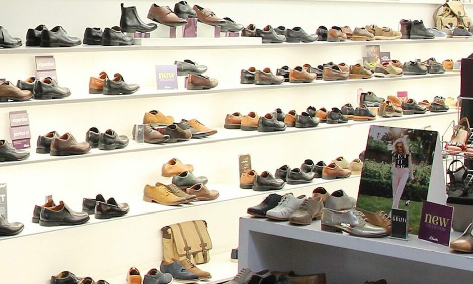 Inside one of Clarks' many shoe shops in the UK.