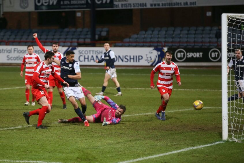 Osman Sow wins the Scottish Cup tie in 2021. Image: David Young/Shutterstock