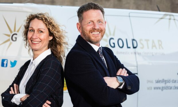 Goldstar Cleaning Services owners Rachel and Scott Willox. Image: Goldstar Cleaning Services.