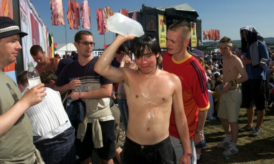 Heat wave at T in the Park in 2003.