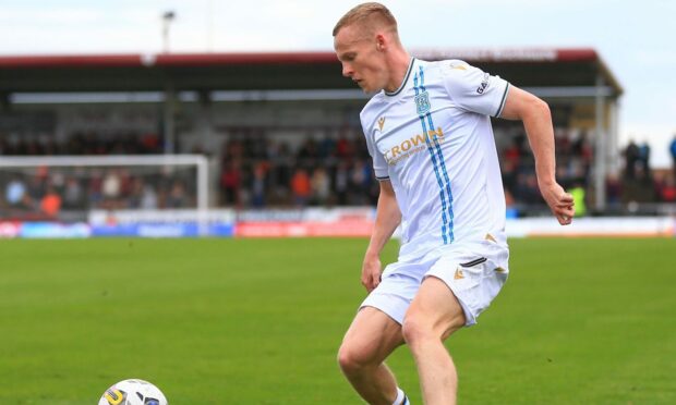 Scott Tiffoney in action at Arbroath. Image: David Young/Shutterstock