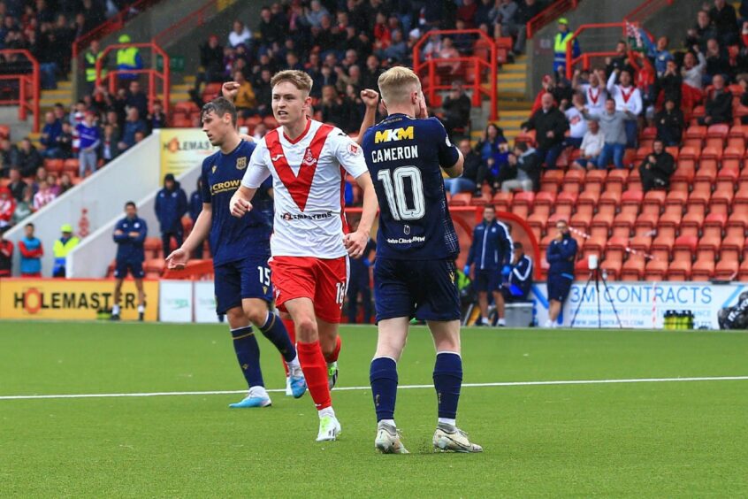 Lyall Cameron saw his second-half penalty saved. Image: David Young/Shutterstock