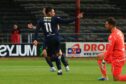 Diego Pineda celebrates his first goal for Dundee. Image: David Young/Shutterstock