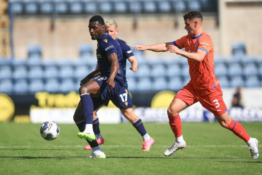 Amadou Bakayoko on Dundee debut against Inverness. Image: David Young/Shutterstock