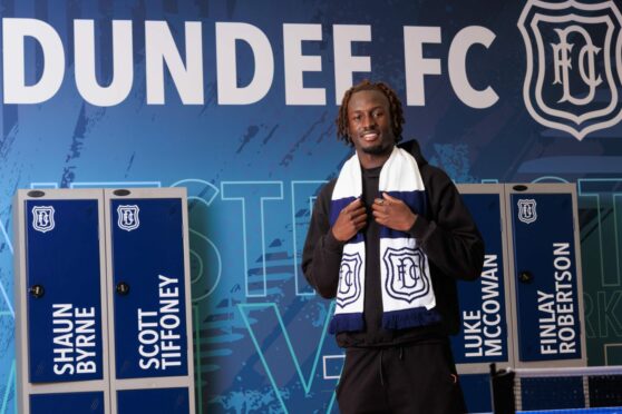 Malachi Boateng at Dundee's Gardyne Campus training base. Image: David Young