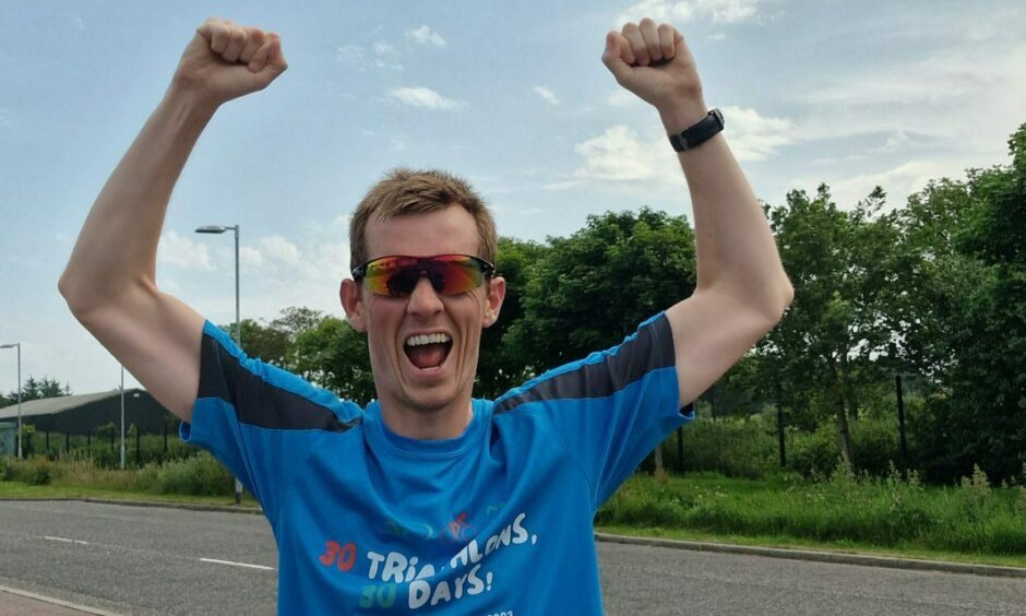 Ryan Ramsay tackled a triathlon every day for 30 days as part of his fundraising for Reach Across. 