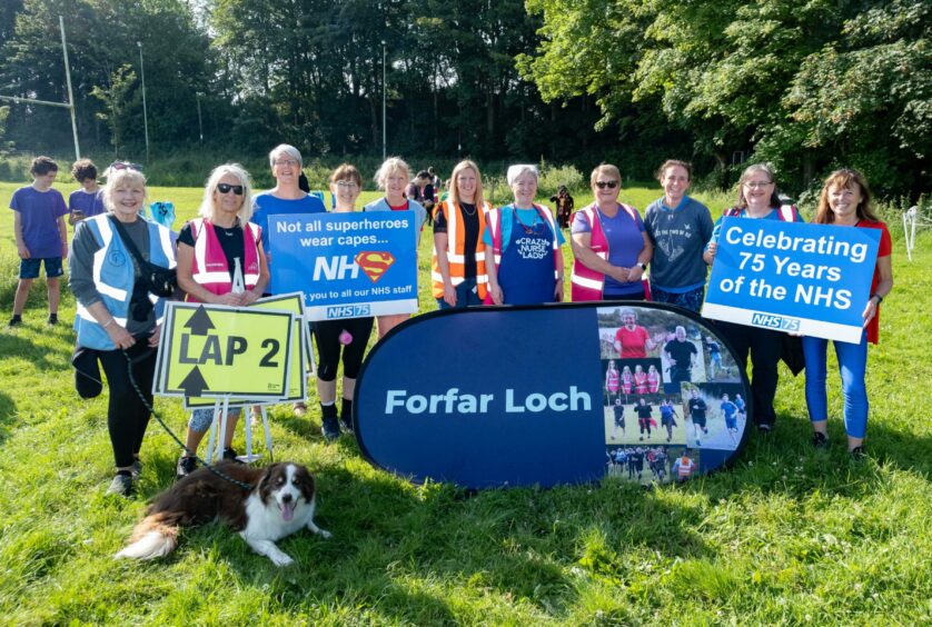 NHS volunteers at the Forfar parkrun event. 