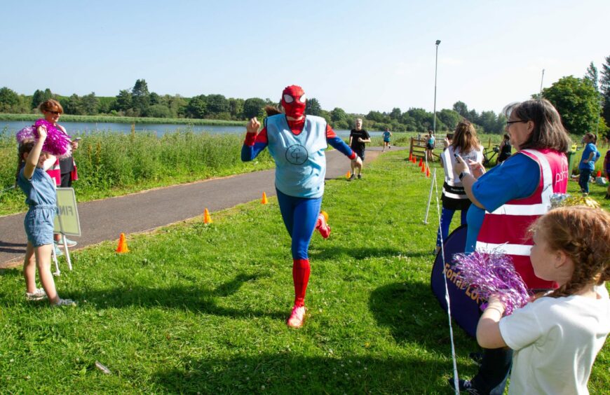 Spiderman even took part in the Forfar parkrun. 
