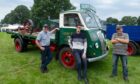 92-year-old Geoff Fishwick with Drew Laburn (left) and Ross Yeaman after re-uniting him with the restored 1950 Morris FV. Image: Paul Reid