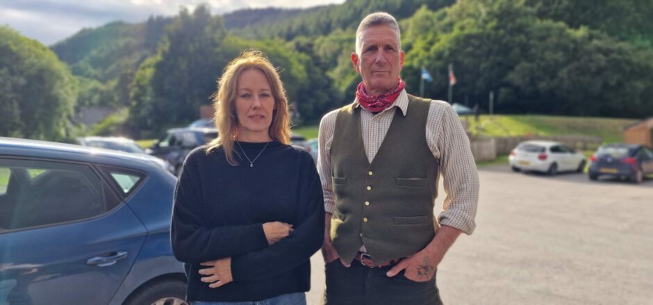 Ingrid Ess and Rob Jamieson of the Protect Loch Tay group in Kenmore.