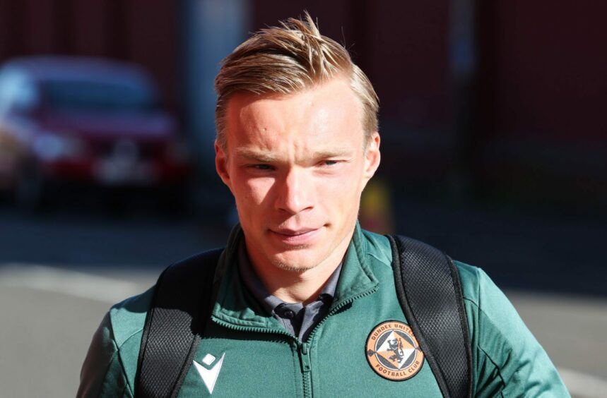Ilmari Niskanen pictured on Dundee United duty. 