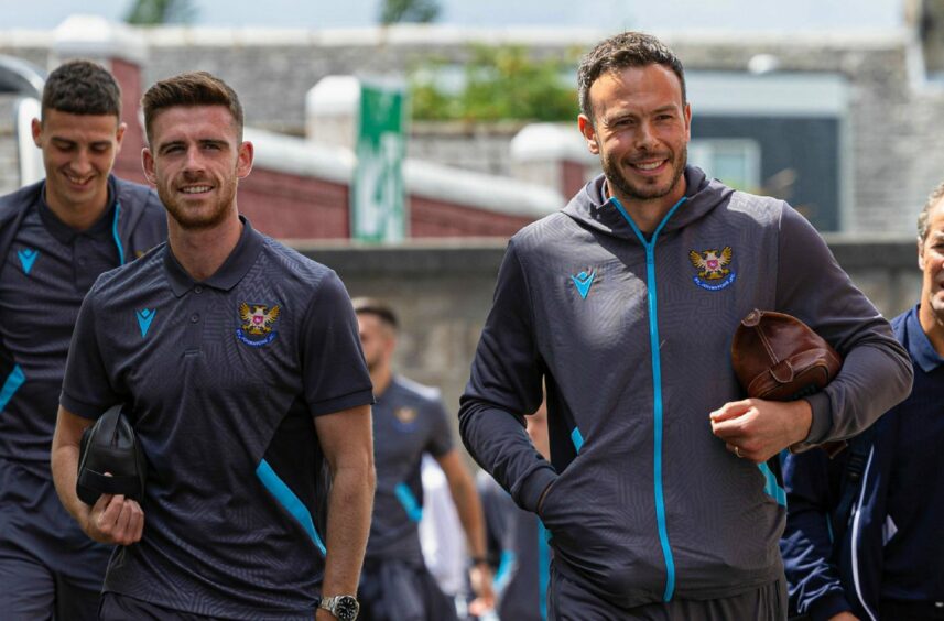 St Johnstone defender Andy Considine arriving at Ochilview. 