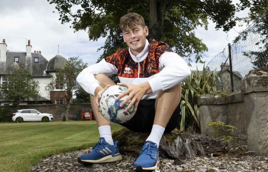 Ollie Denham during a Dundee United press conference at the University of St Andrews