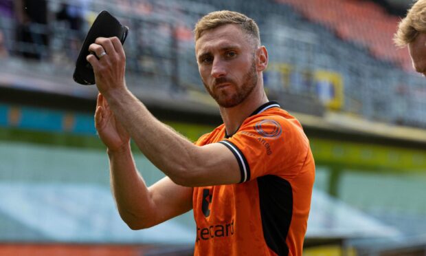 Louis Moult opened his Dundee United scoring account against Peterhead. Image: SNS