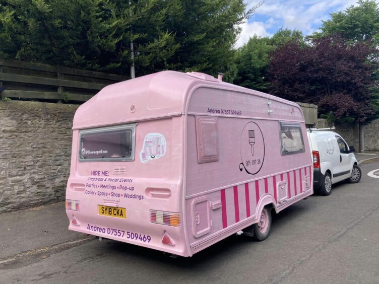 Art For All's wee pink van