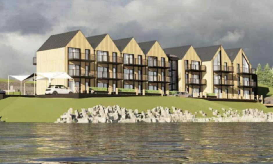 Architect picture of proposal development at Loch Rannoch Marina.