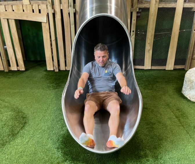 Keith Peebles on the slide at Active Kids Perth