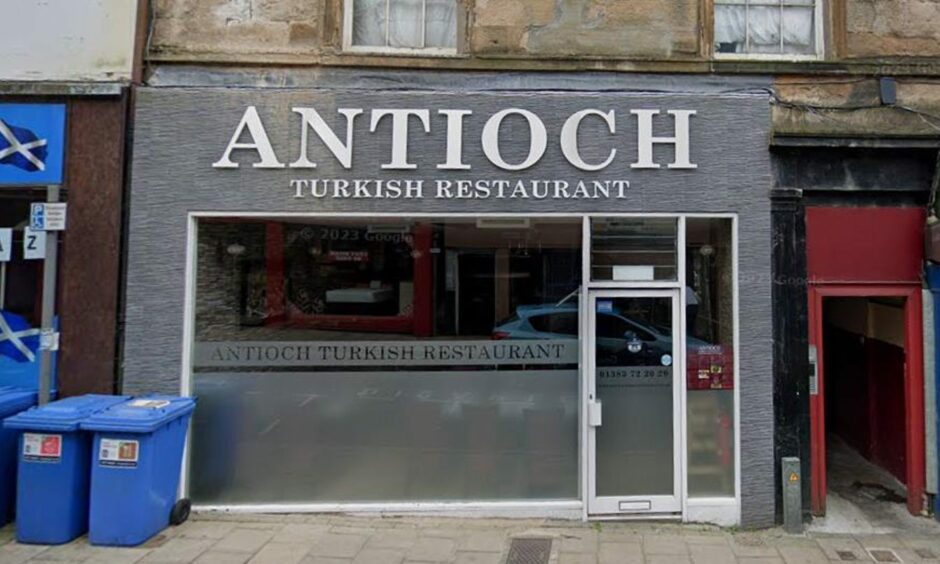 An external view of Antioch Restaurant in Dunfermline. 