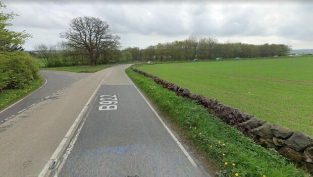 Fisher overtook at the bend near Cluny and Strathore Road in Fife. Image: Google.