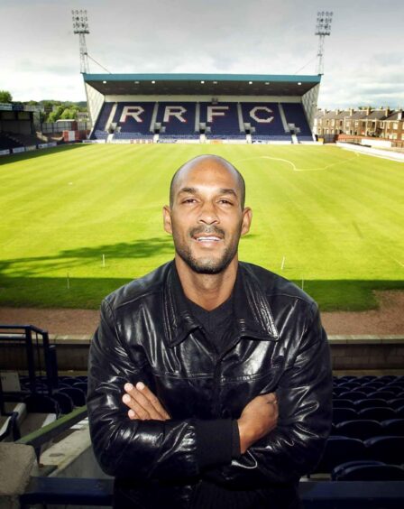 Claude Anelka poses for photo at Stark's Park after he was given director of football job at Raith Rovers.