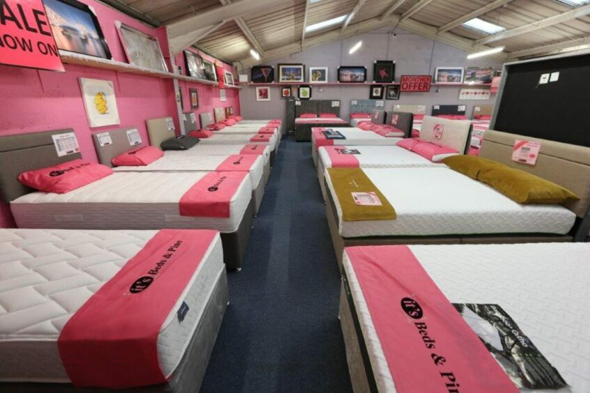 It's Beds & Pine showroom in Fife, UK has its range of bed frames, mattresses and bedroom furniture on display 