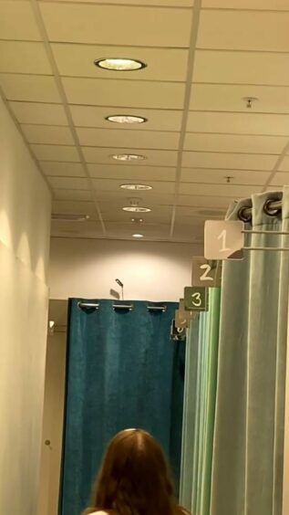 A mirror potentially used to spy on people in the H&M changing room