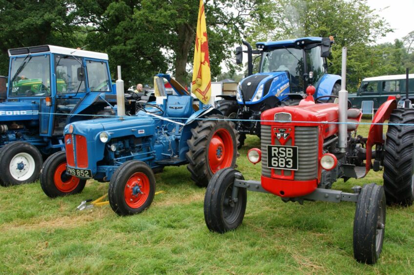 Vintage tractors at Braco Show in 2022.
