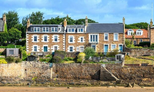 An outside view of The Terrace, Elie, from the beach