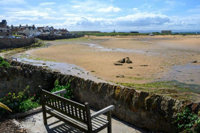 View of Elie beach from the garden of 3 The Terrace