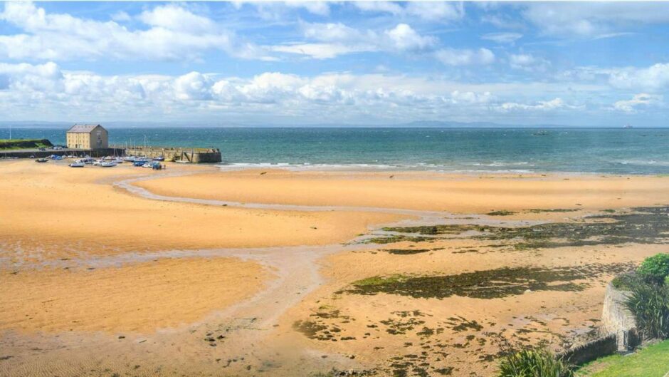 Another of the panoramic views from 3 The Terrace, Elie, including the beach and harbour