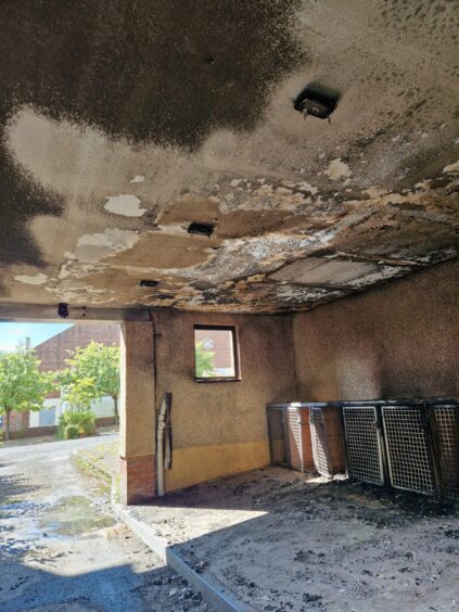 Fire damage at Clepington Court flat